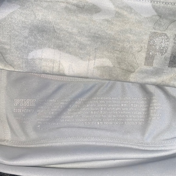 PINK white camo Strappy Sports Bra M - Picture 3 of 4